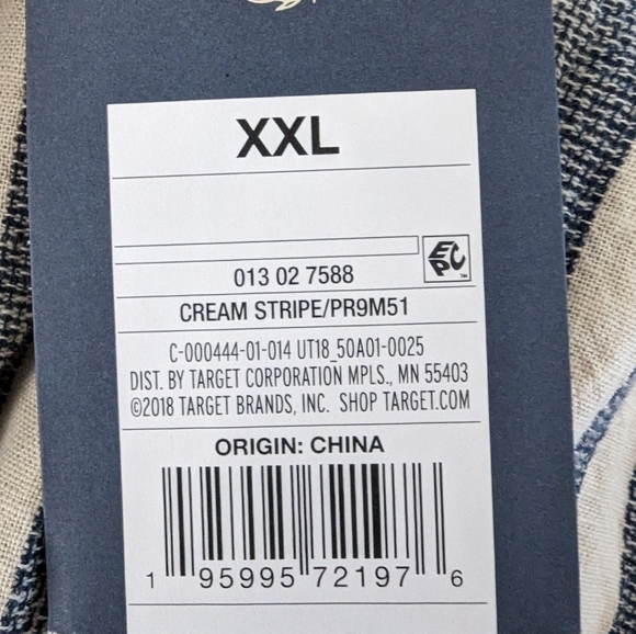 Linen peplum top, Woman's XXL cream with blue stripes - Picture 12 of 12